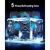 Cosmic Byte Cyclone RGB Laptop Cooling Pad with 5 Fan Adjustable Speed USB Hub Black-Blue Cosmic Byte Cyclone RGB Laptop Cooling Pad with 5 Fan Adjustable Speed USB Hub Black-Blue