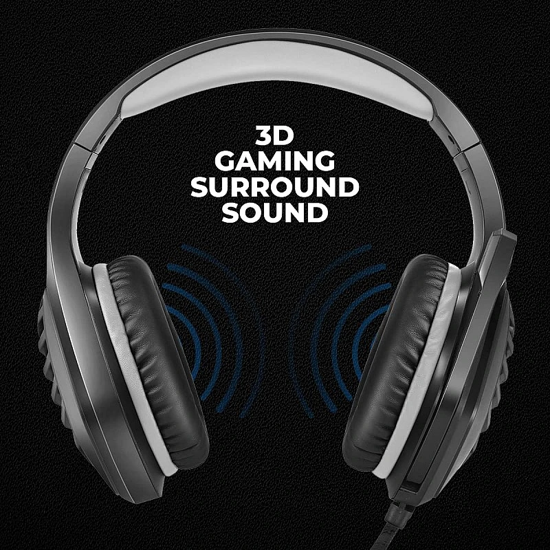 Cosmic Byte GS430 Gaming on-ear wired headphone 7 Color RGB LED with Microphone(Grey) Cosmic Byte GS430 Gaming on-ear wired headphone 7 Color RGB LED with Microphone(Grey)