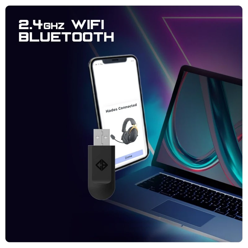 Cosmic Byte Hades 2.4Ghz Wireless + Bluetooth Headphone, Dual Mode, 20ms Latency, 100Hrs Battery Life, 53mm Driver, ENC Microphone (Black) Cosmic Byte Hades 2.4Ghz Wireless + Bluetooth Headphone, Dual Mode, 20ms Latency, 100Hrs Battery Life, 53mm Driver, ENC Microphone (Black)