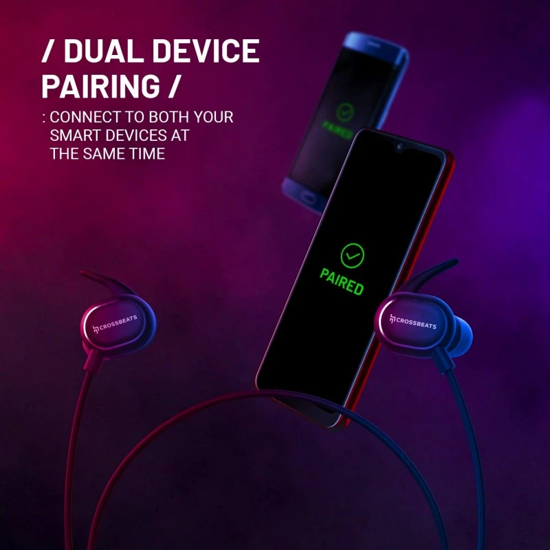 CrossBeats PULSE Wireless Neckband with ASAP Charge, Upto 7hrs Playtime, IPX5, Wireless Bluetooth Earphone with Mic -Black CrossBeats PULSE Wireless Neckband with ASAP Charge, Upto 7hrs Playtime, IPX5, Wireless Bluetooth Earphone with Mic -Black