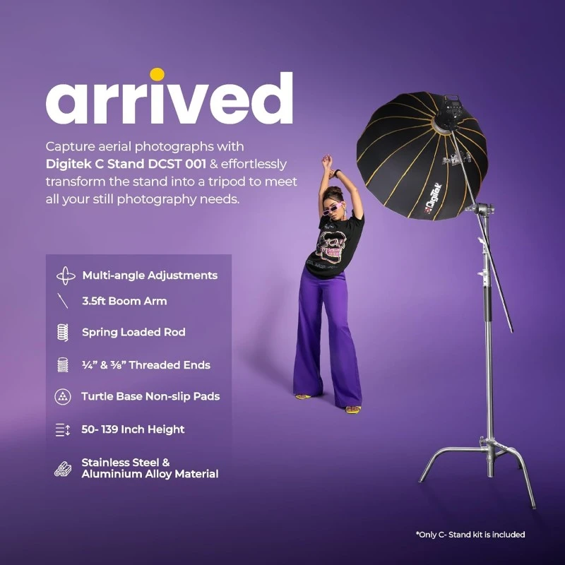 DIGITEK® (DLS-006FT) Lightweight & Portable Aluminum Alloy Light Stand for Ring Light, Reflector, Flash Units, Diffuser, Portrait, Softbox, Studio Lighting & More Ideal for Outdoor & Indoor Shoots DIGITEK® (DLS-006FT) Lightweight & Portable Aluminum Alloy Light Stand for Ring Light, Reflector, Flash Units, Diffuser, Portrait, Softbox, Studio Lighting & More Ideal for Outdoor & Indoor Shoots