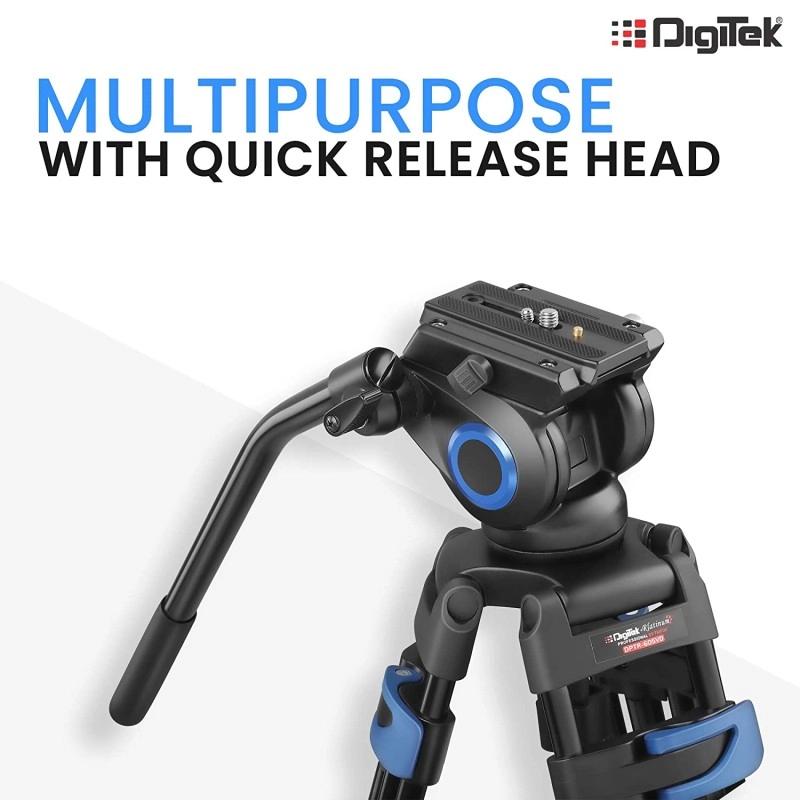 DIGITEK  (DPTR 605 VD) (183 cm) 2 Way Adjustable Pan Head, for Digital Video Cameras, Height 6 Feet, Maximum Load Upto (Black)
