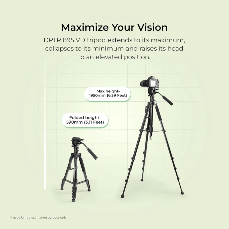 DIGITEK® (DPTR 895VD) 195 CM Tripod Cum Monopod with Aluminum Alloy & Multipurpose Head, 3-Way Head, Lightweight 590MM Folded with Carry Bag, Max Load 5Kg, Ideal for DSLR, DV Camera's DIGITEK® (DPTR 895VD) 195 CM Tripod Cum Monopod with Aluminum Alloy & Multipurpose Head, 3-Way Head, Lightweight 590MM Folded with Carry Bag, Max Load 5Kg, Ideal for DSLR, DV Camera's