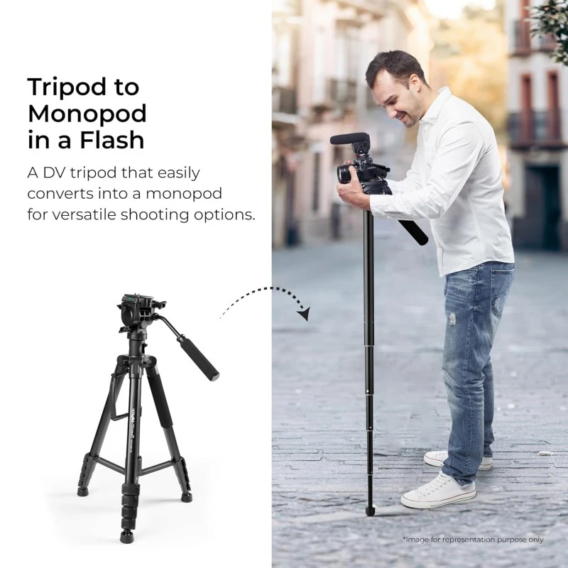 DIGITEK® (DPTR 895VD) 195 CM Tripod Cum Monopod with Aluminum Alloy & Multipurpose Head, 3-Way Head, Lightweight 590MM Folded with Carry Bag, Max Load 5Kg, Ideal for DSLR, DV Camera's DIGITEK® (DPTR 895VD) 195 CM Tripod Cum Monopod with Aluminum Alloy & Multipurpose Head, 3-Way Head, Lightweight 590MM Folded with Carry Bag, Max Load 5Kg, Ideal for DSLR, DV Camera's