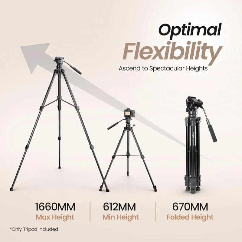 DIGITEK® (DPTR 895VD) 195 CM Tripod Cum Monopod with Aluminum Alloy & Multipurpose Head, 3-Way Head, Lightweight 590MM Folded with Carry Bag, Max Load 5Kg, Ideal for DSLR, DV Camera's DIGITEK® (DPTR 895VD) 195 CM Tripod Cum Monopod with Aluminum Alloy & Multipurpose Head, 3-Way Head, Lightweight 590MM Folded with Carry Bag, Max Load 5Kg, Ideal for DSLR, DV Camera's