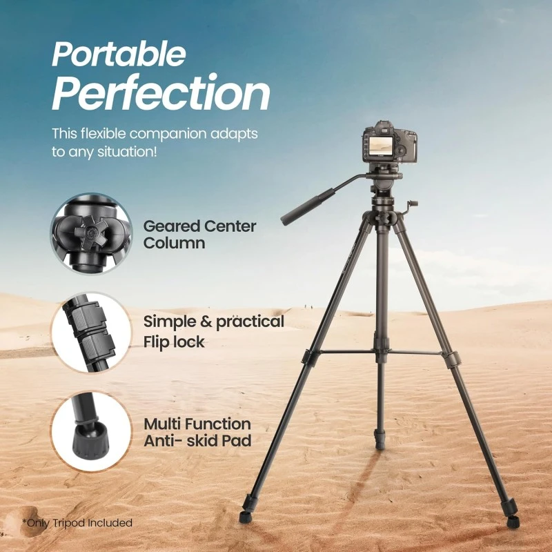 DIGITEK® (DPTR 895VD) 195 CM Tripod Cum Monopod with Aluminum Alloy & Multipurpose Head, 3-Way Head, Lightweight 590MM Folded with Carry Bag, Max Load 5Kg, Ideal for DSLR, DV Camera's DIGITEK® (DPTR 895VD) 195 CM Tripod Cum Monopod with Aluminum Alloy & Multipurpose Head, 3-Way Head, Lightweight 590MM Folded with Carry Bag, Max Load 5Kg, Ideal for DSLR, DV Camera's