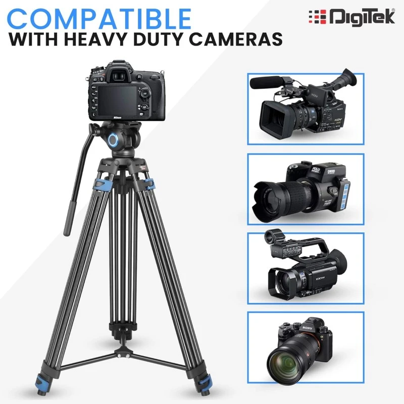 DIGITEK® (DPTR 895VD) 195 CM Tripod Cum Monopod with Aluminum Alloy & Multipurpose Head, 3-Way Head, Lightweight 590MM Folded with Carry Bag, Max Load 5Kg, Ideal for DSLR, DV Camera's DIGITEK® (DPTR 895VD) 195 CM Tripod Cum Monopod with Aluminum Alloy & Multipurpose Head, 3-Way Head, Lightweight 590MM Folded with Carry Bag, Max Load 5Kg, Ideal for DSLR, DV Camera's