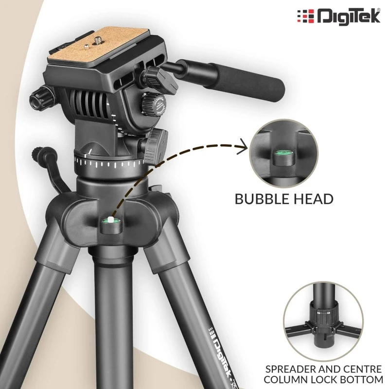DIGITEK® (DPTR 895VD) 195 CM Tripod Cum Monopod with Aluminum Alloy & Multipurpose Head, 3-Way Head, Lightweight 590MM Folded with Carry Bag, Max Load 5Kg, Ideal for DSLR, DV Camera's DIGITEK® (DPTR 895VD) 195 CM Tripod Cum Monopod with Aluminum Alloy & Multipurpose Head, 3-Way Head, Lightweight 590MM Folded with Carry Bag, Max Load 5Kg, Ideal for DSLR, DV Camera's