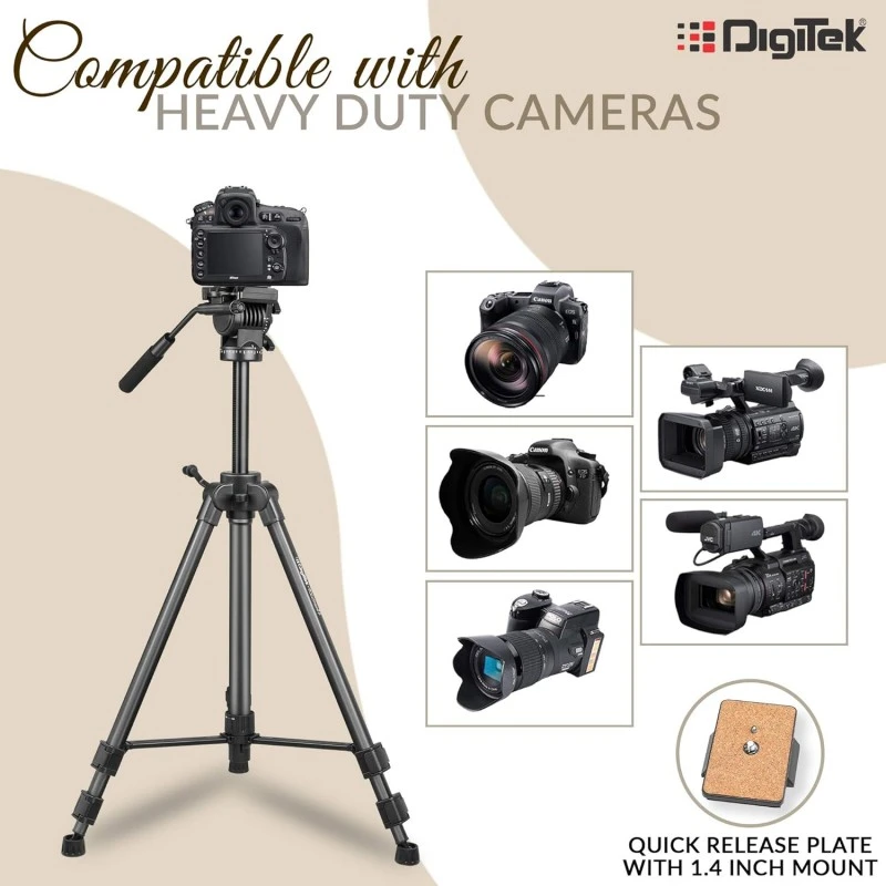 DIGITEK® (DPTR 895VD) 195 CM Tripod Cum Monopod with Aluminum Alloy & Multipurpose Head, 3-Way Head, Lightweight 590MM Folded with Carry Bag, Max Load 5Kg, Ideal for DSLR, DV Camera's DIGITEK® (DPTR 895VD) 195 CM Tripod Cum Monopod with Aluminum Alloy & Multipurpose Head, 3-Way Head, Lightweight 590MM Folded with Carry Bag, Max Load 5Kg, Ideal for DSLR, DV Camera's