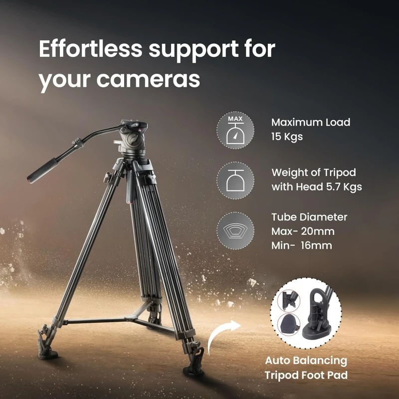 DIGITEK® (DPTR 895VD) 195 CM Tripod Cum Monopod with Aluminum Alloy & Multipurpose Head, 3-Way Head, Lightweight 590MM Folded with Carry Bag, Max Load 5Kg, Ideal for DSLR, DV Camera's DIGITEK® (DPTR 895VD) 195 CM Tripod Cum Monopod with Aluminum Alloy & Multipurpose Head, 3-Way Head, Lightweight 590MM Folded with Carry Bag, Max Load 5Kg, Ideal for DSLR, DV Camera's