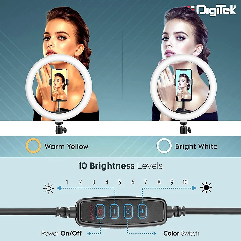 DIGITEK® (DRL-14C) Professional (31cm) Dual Temperature LED Ring Light with Tripod Stand & Mini Tripod for YouTube, Photo-Shoot, Video Shoot DIGITEK® (DRL-14C) Professional (31cm) Dual Temperature LED Ring Light with Tripod Stand & Mini Tripod for YouTube, Photo-Shoot, Video Shoot