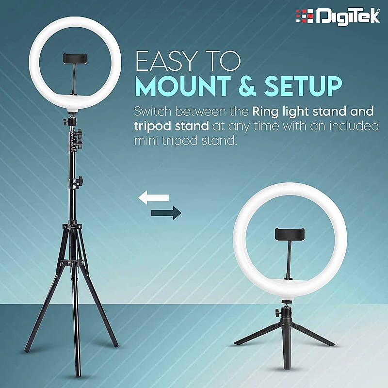 DIGITEK® (DRL-14C) Professional (31cm) Dual Temperature LED Ring Light with Tripod Stand & Mini Tripod for YouTube, Photo-Shoot, Video Shoot DIGITEK® (DRL-14C) Professional (31cm) Dual Temperature LED Ring Light with Tripod Stand & Mini Tripod for YouTube, Photo-Shoot, Video Shoot