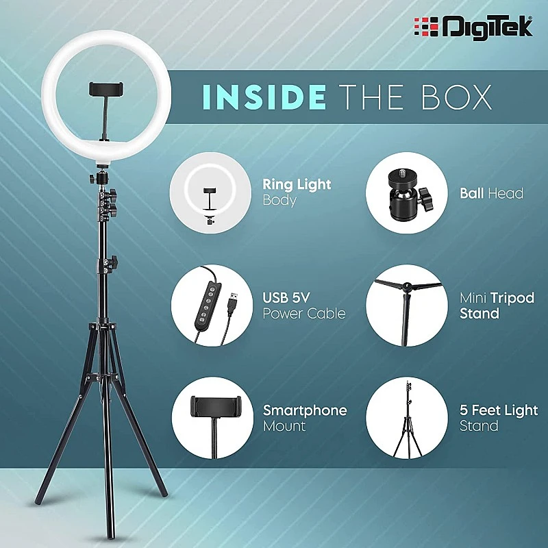 DIGITEK® (DRL-14C) Professional (31cm) Dual Temperature LED Ring Light with Tripod Stand & Mini Tripod for YouTube, Photo-Shoot, Video Shoot DIGITEK® (DRL-14C) Professional (31cm) Dual Temperature LED Ring Light with Tripod Stand & Mini Tripod for YouTube, Photo-Shoot, Video Shoot