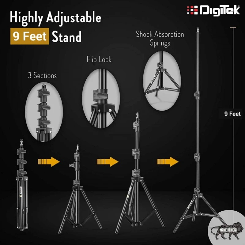 DIGITEK® (DRL 18RT C9) 18 Inch LED Ring Light with Remote Control & 250cm Stand - Smartphone Grip - AC Powered, USB Support - Adjustable Lighting Intensity - Photo, Video Shoots, Makeup, & Vlogging DIGITEK® (DRL 18RT C9) 18 Inch LED Ring Light with Remote Control & 250cm Stand - Smartphone Grip - AC Powered, USB Support - Adjustable Lighting Intensity - Photo, Video Shoots, Makeup, & Vlogging
