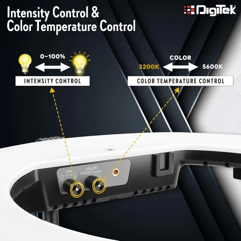 DIGITEK® (DRL 18RT C9) 18 Inch LED Ring Light with Remote Control & 250cm Stand - Smartphone Grip - AC Powered, USB Support - Adjustable Lighting Intensity - Photo, Video Shoots, Makeup, & Vlogging DIGITEK® (DRL 18RT C9) 18 Inch LED Ring Light with Remote Control & 250cm Stand - Smartphone Grip - AC Powered, USB Support - Adjustable Lighting Intensity - Photo, Video Shoots, Makeup, & Vlogging