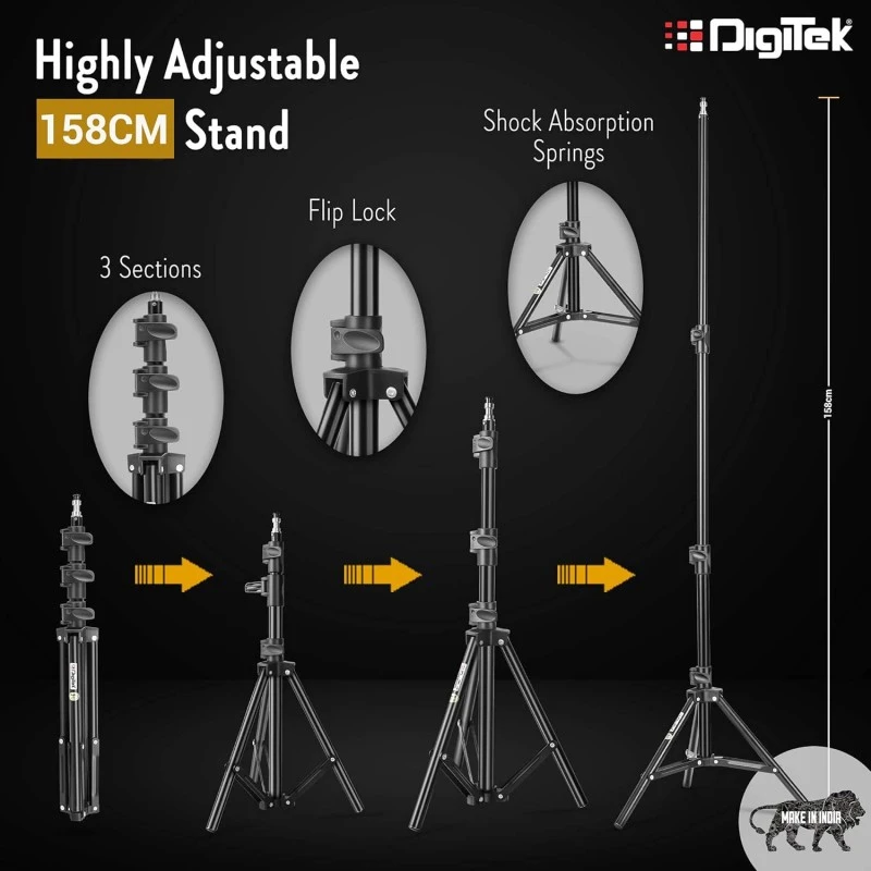 DIGITEK® (DRL 18RT C9) 18 Inch LED Ring Light with Remote Control & 250cm Stand - Smartphone Grip - AC Powered, USB Support - Adjustable Lighting Intensity - Photo, Video Shoots, Makeup, & Vlogging DIGITEK® (DRL 18RT C9) 18 Inch LED Ring Light with Remote Control & 250cm Stand - Smartphone Grip - AC Powered, USB Support - Adjustable Lighting Intensity - Photo, Video Shoots, Makeup, & Vlogging