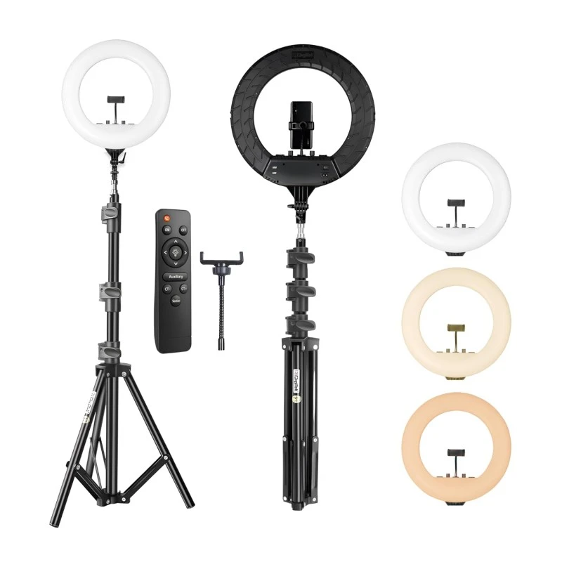 DIGITEK® (DRL 18RT C9) 18 Inch LED Ring Light with Remote Control & 250cm Stand - Smartphone Grip - AC Powered, USB Support - Adjustable Lighting Intensity - Photo, Video Shoots, Makeup, & Vlogging DIGITEK® (DRL 18RT C9) 18 Inch LED Ring Light with Remote Control & 250cm Stand - Smartphone Grip - AC Powered, USB Support - Adjustable Lighting Intensity - Photo, Video Shoots, Makeup, & Vlogging