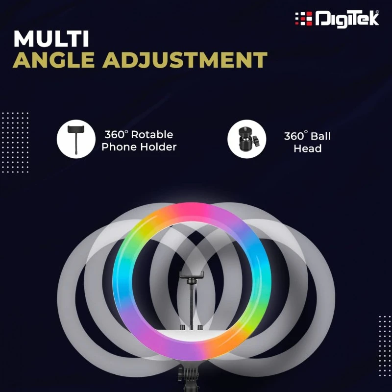 DIGITEK® (DRL-18RT) Profesional 46cm (18 Inch) LED Ring Light with Remote Control, Runs on AC Power with No Shadow apertures, Ideal use for Makeup Artist, Video Shoot, Fashion Photography & Many More DIGITEK® (DRL-18RT) Profesional 46cm (18 Inch) LED Ring Light with Remote Control, Runs on AC Power with No Shadow apertures, Ideal use for Makeup Artist, Video Shoot, Fashion Photography & Many More