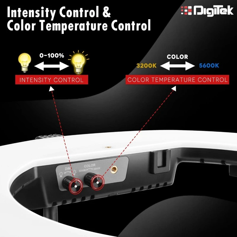 DIGITEK® (DRL-18RT) Profesional 46cm (18 Inch) LED Ring Light with Remote Control, Runs on AC Power with No Shadow apertures, Ideal use for Makeup Artist, Video Shoot, Fashion Photography & Many More DIGITEK® (DRL-18RT) Profesional 46cm (18 Inch) LED Ring Light with Remote Control, Runs on AC Power with No Shadow apertures, Ideal use for Makeup Artist, Video Shoot, Fashion Photography & Many More