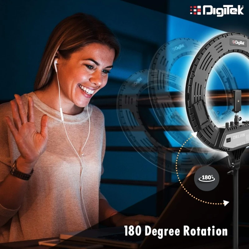 DIGITEK® (DRL-18RT) Profesional 46cm (18 Inch) LED Ring Light with Remote Control, Runs on AC Power with No Shadow apertures, Ideal use for Makeup Artist, Video Shoot, Fashion Photography & Many More DIGITEK® (DRL-18RT) Profesional 46cm (18 Inch) LED Ring Light with Remote Control, Runs on AC Power with No Shadow apertures, Ideal use for Makeup Artist, Video Shoot, Fashion Photography & Many More