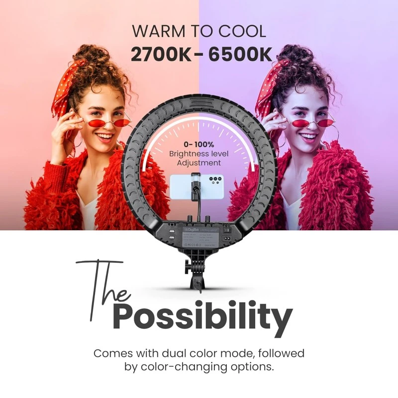 DIGITEK® (DRL-18RT) Profesional 46cm (18 Inch) LED Ring Light with Remote Control, Runs on AC Power with No Shadow apertures, Ideal use for Makeup Artist, Video Shoot, Fashion Photography & Many More DIGITEK® (DRL-18RT) Profesional 46cm (18 Inch) LED Ring Light with Remote Control, Runs on AC Power with No Shadow apertures, Ideal use for Makeup Artist, Video Shoot, Fashion Photography & Many More
