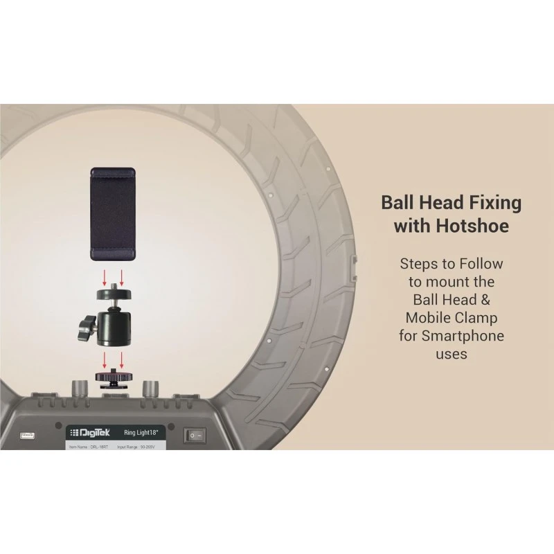 DIGITEK® (DRL-18RT) Profesional 46cm (18 Inch) LED Ring Light with Remote Control, Runs on AC Power with No Shadow apertures, Ideal use for Makeup Artist, Video Shoot, Fashion Photography & Many More DIGITEK® (DRL-18RT) Profesional 46cm (18 Inch) LED Ring Light with Remote Control, Runs on AC Power with No Shadow apertures, Ideal use for Makeup Artist, Video Shoot, Fashion Photography & Many More