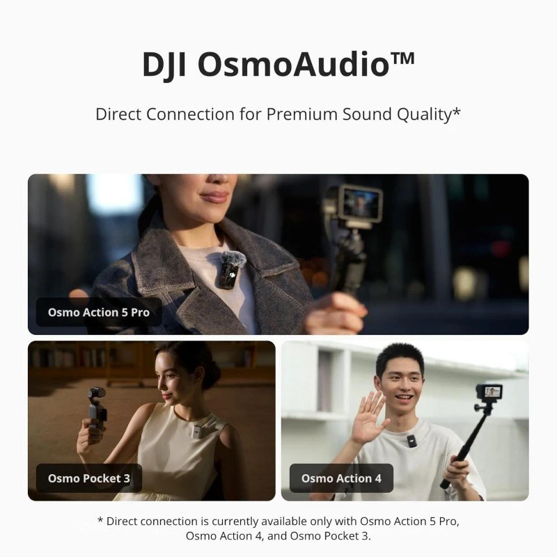 DJI MIC 2 (1 TX + 1 RX), Wireless Microphone with Intelligent Noise Cancelling, 32-bit Float Internal Recording, Optimized Sound, 250m (820 ft.) Range, Microphone for iPhone, Android, Camera, Vlogs DJI MIC 2 (1 TX + 1 RX), Wireless Microphone with Intelligent Noise Cancelling, 32-bit Float Internal Recording, Optimized Sound, 250m (820 ft.) Range, Microphone for iPhone, Android, Camera, Vlogs