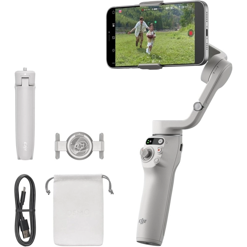 DJI OSMO Mobile 6 Smartphone Gimbal Stabilizer, 3-Axis Phone Gimbal, Built-in Extension Rod, Portable and Foldable for Android & iPhone, Vlogging Stabilizer, YouTube, Instagram Reel Video, (Black)