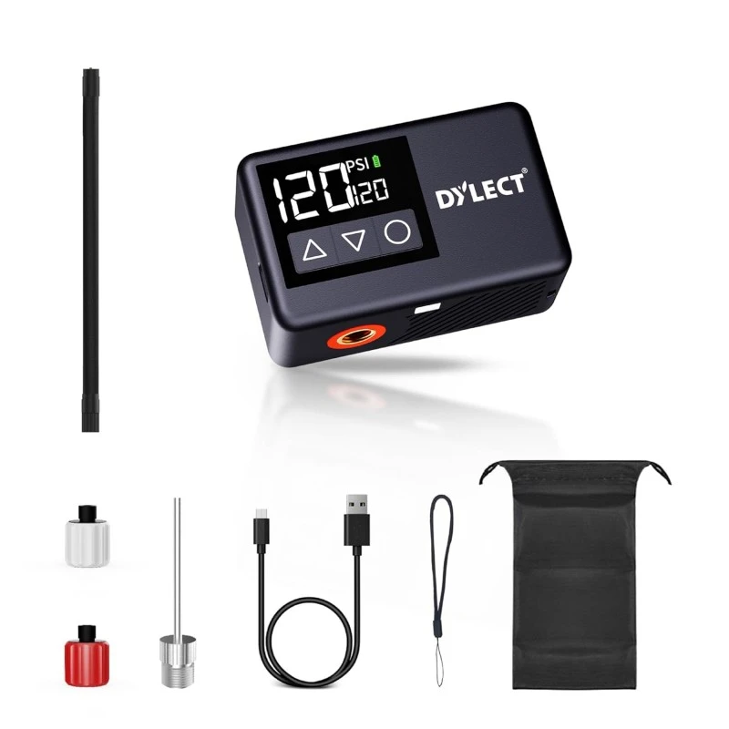 DYLECT Digital Tyre Inflator for Car, 12V DC, 22mm Cylinder, Upto 150 PSI, Portable Air Compressor Pump with LED Light, Auto Shut-Off, Sleek and Portable, Copper Winding, Fast Inflation, Carry Bag DYLECT Digital Tyre Inflator for Car, 12V DC, 22mm Cylinder, Upto 150 PSI, Portable Air Compressor Pump with LED Light, Auto Shut-Off, Sleek and Portable, Copper Winding, Fast Inflation, Carry Bag