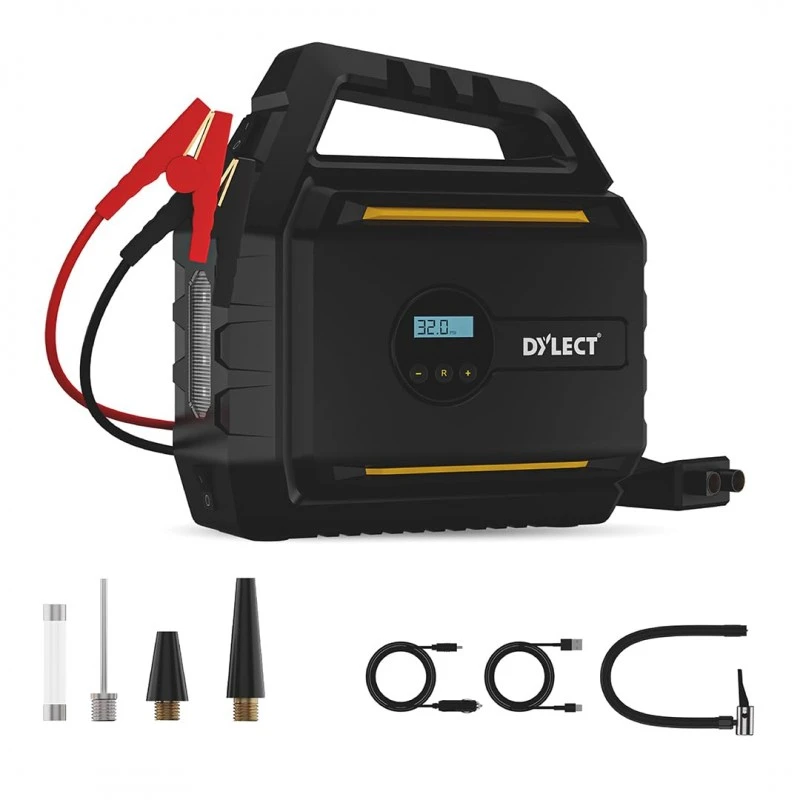 DYLECT Digital Tyre Inflator for Car, 12V DC, 22mm Cylinder, Upto 150 PSI, Portable Air Compressor Pump with LED Light, Auto Shut-Off, Sleek and Portable, Copper Winding, Fast Inflation, Carry Bag DYLECT Digital Tyre Inflator for Car, 12V DC, 22mm Cylinder, Upto 150 PSI, Portable Air Compressor Pump with LED Light, Auto Shut-Off, Sleek and Portable, Copper Winding, Fast Inflation, Carry Bag