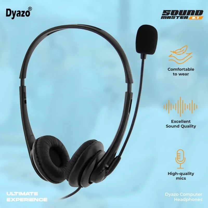 Dyazo Computer Wired Headphones | Headset with Mic | 3.5 MM Jack Compatible for Laptops | Pc | Notebooks (Black) Dyazo Computer Wired Headphones | Headset with Mic | 3.5 MM Jack Compatible for Laptops | Pc | Notebooks (Black)