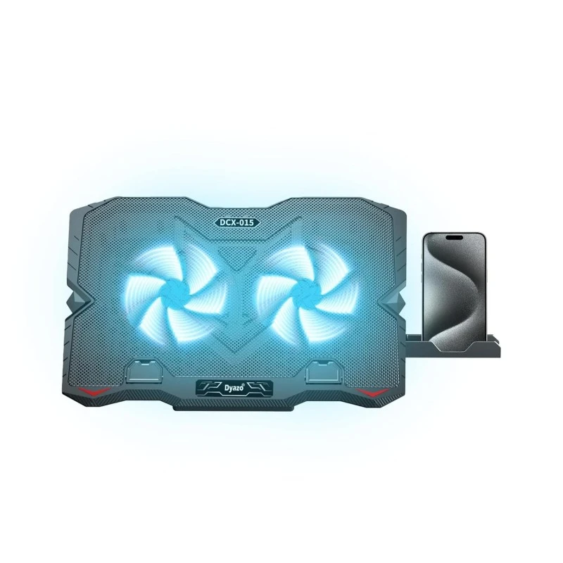 Dyazo Gaming Laptop Cooler| Laptop Cooling pad with Dual USB Powered Fan Compatible with All Notebooks 11.6, 13.3, 15.6, 17 inch with Real RGB Rim Lights (Black) (YL017) Dyazo Gaming Laptop Cooler| Laptop Cooling pad with Dual USB Powered Fan Compatible with All Notebooks 11.6, 13.3, 15.6, 17 inch with Real RGB Rim Lights (Black) (YL017)