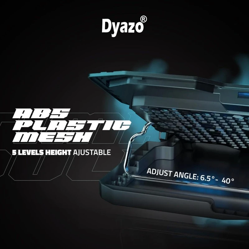 Dyazo Gaming Laptop Cooler| Laptop Cooling pad with Dual USB Powered Fan Compatible with All Notebooks 11.6, 13.3, 15.6, 17 inch with Real RGB Rim Lights (Black) (YL017) Dyazo Gaming Laptop Cooler| Laptop Cooling pad with Dual USB Powered Fan Compatible with All Notebooks 11.6, 13.3, 15.6, 17 inch with Real RGB Rim Lights (Black) (YL017)