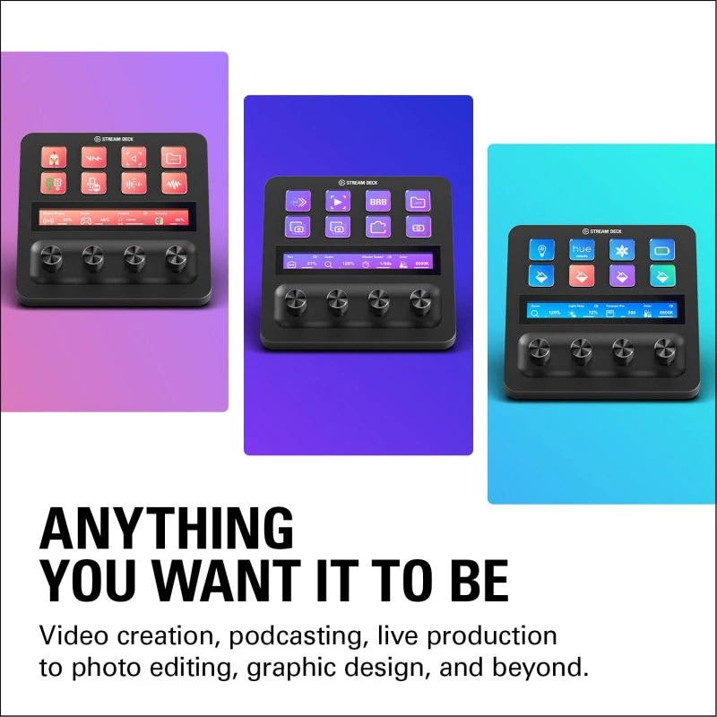 Elgato Stream Deck +,Audio Mixer,Production Console And Studio Controller And For Content Creators,Streaming,Gaming,With Customisable Touch Strip Dials And Lcd Keys,Works With Mac And Pc,USB-A,Black Elgato Stream Deck +,Audio Mixer,Production Console And Studio Controller And For Content Creators,Streaming,Gaming,With Customisable Touch Strip Dials And Lcd Keys,Works With Mac And Pc,USB-A,Black