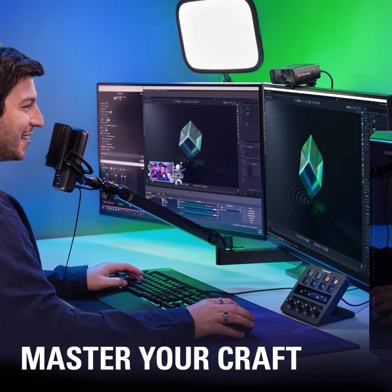 Elgato Stream Deck +,Audio Mixer,Production Console And Studio Controller And For Content Creators,Streaming,Gaming,With Customisable Touch Strip Dials And Lcd Keys,Works With Mac And Pc,USB-A,Black Elgato Stream Deck +,Audio Mixer,Production Console And Studio Controller And For Content Creators,Streaming,Gaming,With Customisable Touch Strip Dials And Lcd Keys,Works With Mac And Pc,USB-A,Black