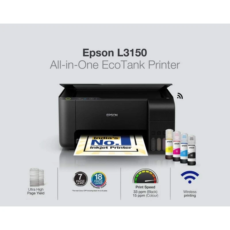 Epson EcoTank L3150 Wi-Fi All-in-One Ink Tank Printer (Black) Epson EcoTank L3150 Wi-Fi All-in-One Ink Tank Printer (Black)