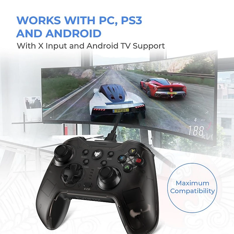 EvoFox Elite X Wired Gamepad for PC with 2 Programmable Macro Back Buttons, Adjustable Dual Vibration Motors,Turbo Mode,Analog Triggers, High Precision joysticks,Low Latency Plug and Play,Translucent Shell Controller for pc EvoFox Elite X Wired Gamepad for PC with 2 Programmable Macro Back Buttons, Adjustable Dual Vibration Motors,Turbo Mode,Analog Triggers, High Precision joysticks,Low Latency Plug and Play,Translucent Shell Controller for pc