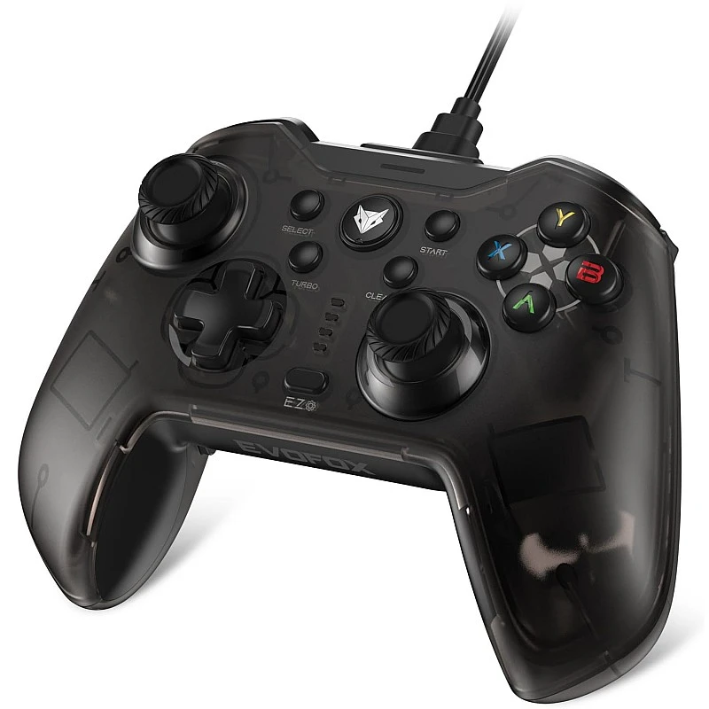 EvoFox Elite X Wired Gamepad for PC with 2 Programmable Macro Back Buttons, Adjustable Dual Vibration Motors,Turbo Mode,Analog Triggers, High Precision joysticks,Low Latency Plug and Play,Translucent Shell Controller for pc EvoFox Elite X Wired Gamepad for PC with 2 Programmable Macro Back Buttons, Adjustable Dual Vibration Motors,Turbo Mode,Analog Triggers, High Precision joysticks,Low Latency Plug and Play,Translucent Shell Controller for pc