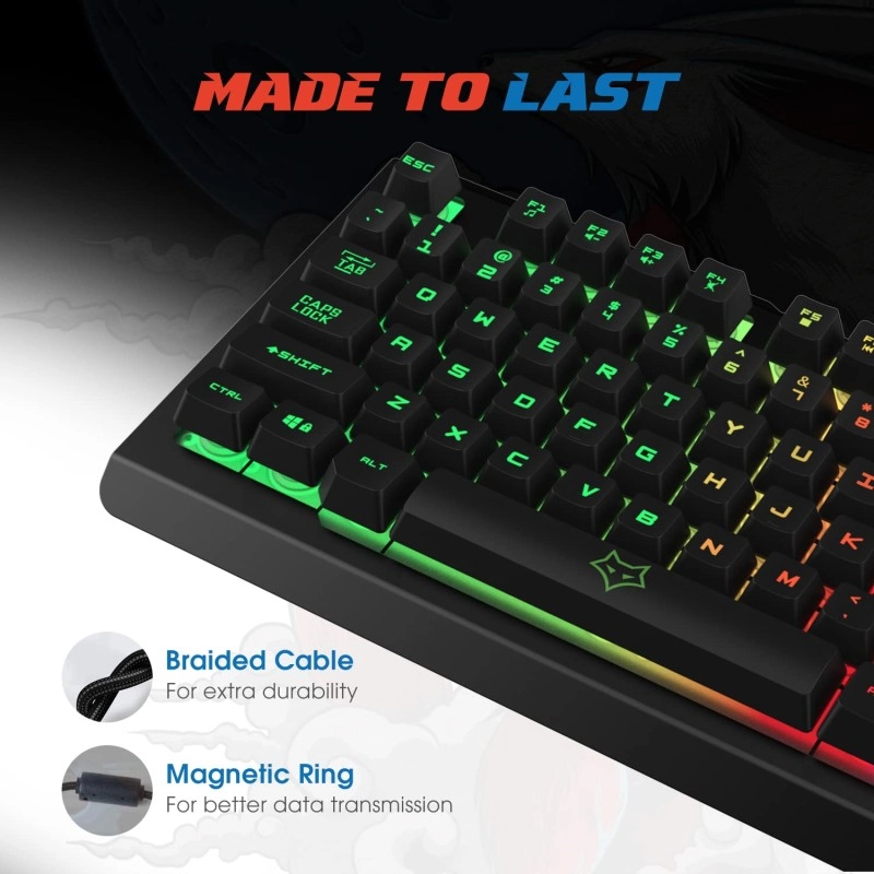 EvoFox Warhammer Full Size Gaming Keyboard with Breathing Effect LED Backlit (Black) EvoFox Warhammer Full Size Gaming Keyboard with Breathing Effect LED Backlit (Black)