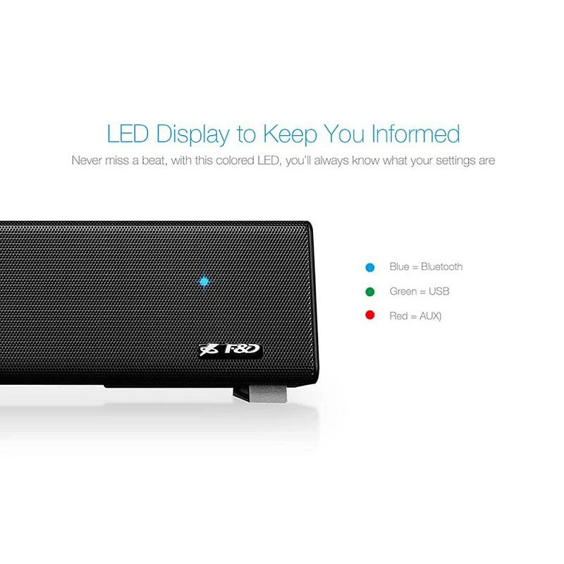 F&D 5W Wireless E200 Plus Sound Bar Speakers (Black) F&D 5W Wireless E200 Plus Sound Bar Speakers (Black)