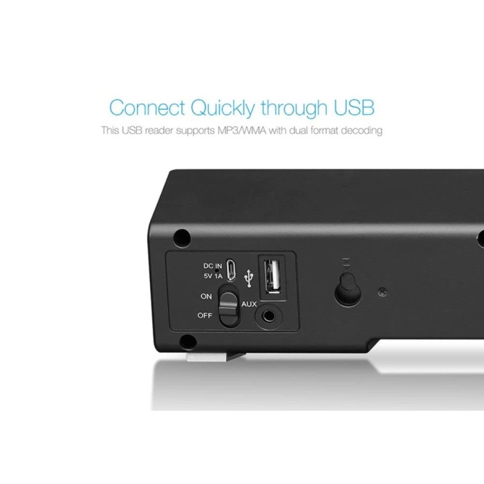 F&D 5W Wireless E200 Plus Sound Bar Speakers (Black) F&D 5W Wireless E200 Plus Sound Bar Speakers (Black)