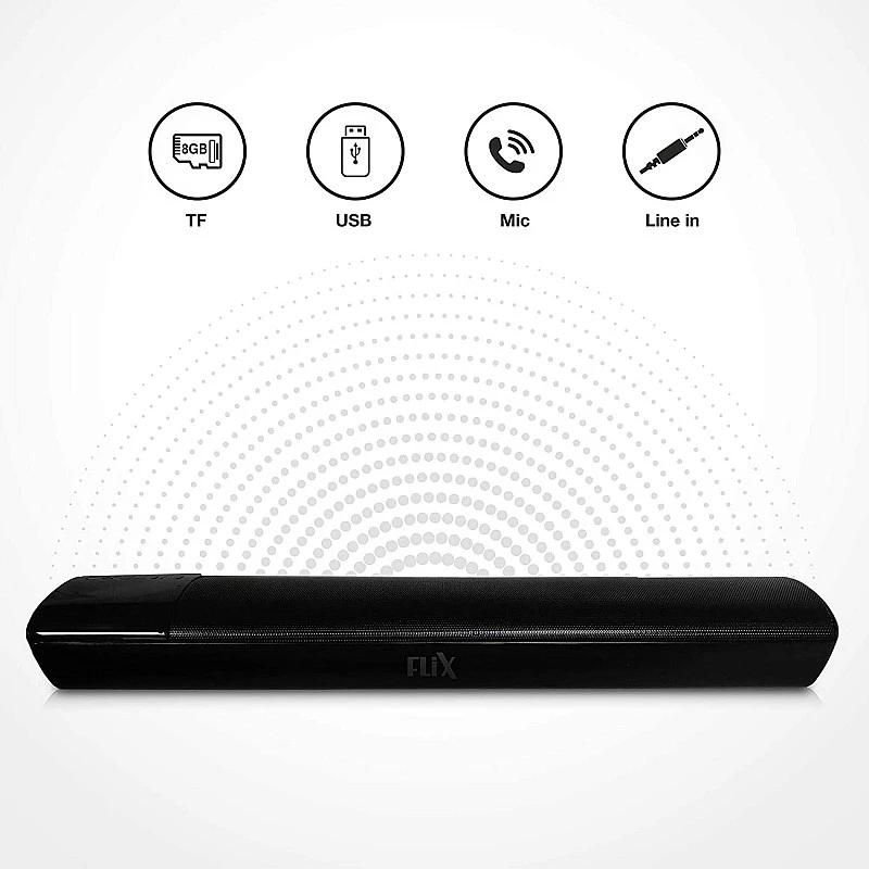 FLiX Beetel Mini Soundbar Wireless 10W Bluetoothv5.1 Speaker Black FLiX Beetel Mini Soundbar Wireless 10W Bluetoothv5.1 Speaker Black