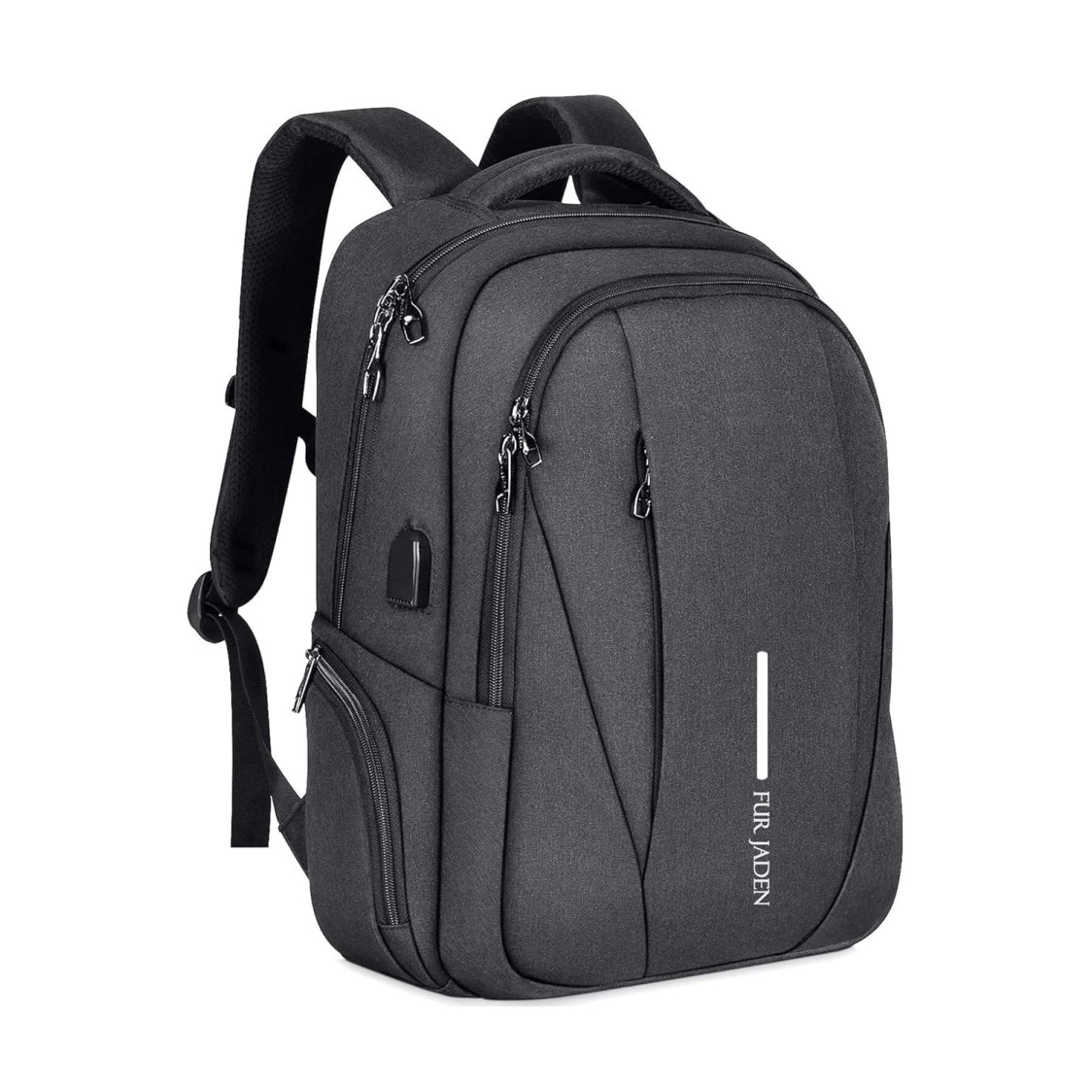 FUR JADEN Travel Laptop Backpack, Business Backpacks with USB Charging Port, Water Resistant College School Computer Bag for Men & Women Fits Under 15.6 inch Laptop and Notebook
