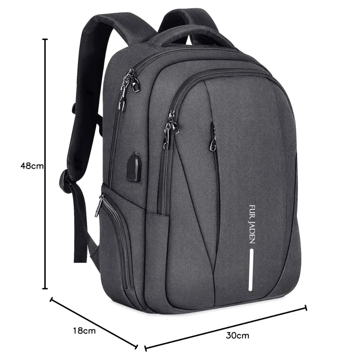 FUR JADEN Travel Laptop Backpack, Business Backpacks with USB Charging Port, Water Resistant College School Computer Bag for Men & Women Fits Under 15.6 inch Laptop and Notebook
