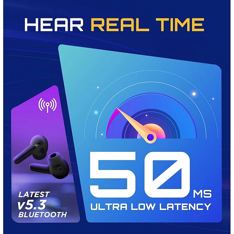 Fastrack Fpods(New Launch) FX100 Bluetooth TWS In-Ear Earbuds with 40 Hrs Playtime|BT V5.3|13mm Extra Deep Bass Drivers|Quad Mic ENC for Clear Calls|Ultra Low 50ms Latency Gaming Mode|NitroFast Charge Fastrack Fpods(New Launch) FX100 Bluetooth TWS In-Ear Earbuds with 40 Hrs Playtime|BT V5.3|13mm Extra Deep Bass Drivers|Quad Mic ENC for Clear Calls|Ultra Low 50ms Latency Gaming Mode|NitroFast Charge