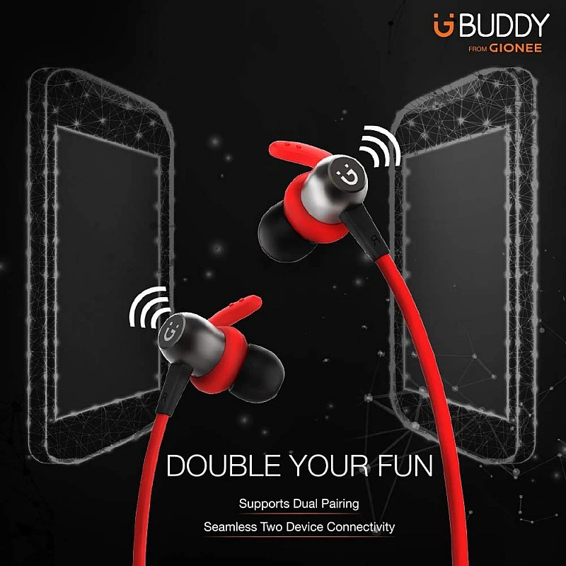 GIONEE Trance 103 Wireless in Ear Neckband Headphone with Mic (Red) GIONEE Trance 103 Wireless in Ear Neckband Headphone with Mic (Red)