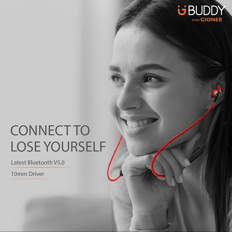 GIONEE Trance 103 Wireless in Ear Neckband Headphone with Mic (Red) GIONEE Trance 103 Wireless in Ear Neckband Headphone with Mic (Red)