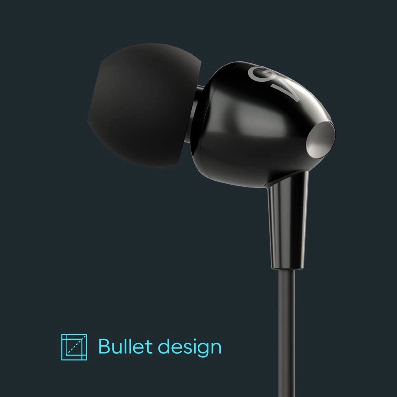 GOVO GOBASS 410 in-Ear Wired Earphones with Mic (Platinum Black)