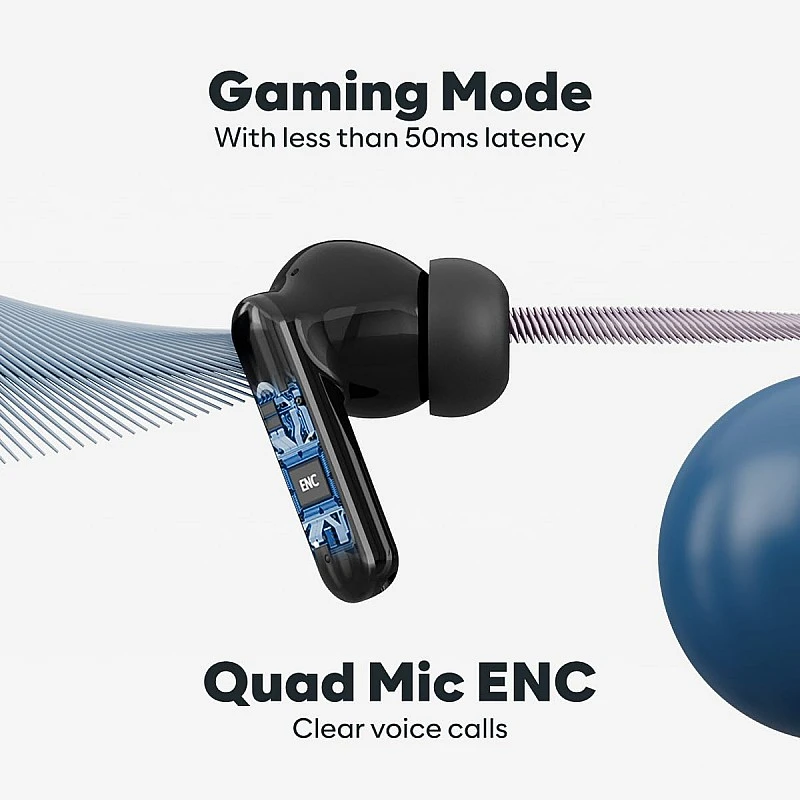 GOVO GoBuds 445 Wireless Earbuds: with 72H Playtime, Quad Mic ENC, Rapid Charge (5 mins charge= 120 mins playtime), Low Latency Mode, 12mm Drivers, Bluetooth v5.3,Smart Touch Controls (Platinum Black) GOVO GoBuds 445 Wireless Earbuds: with 72H Playtime, Quad Mic ENC, Rapid Charge (5 mins charge= 120 mins playtime), Low Latency Mode, 12mm Drivers, Bluetooth v5.3,Smart Touch Controls (Platinum Black)