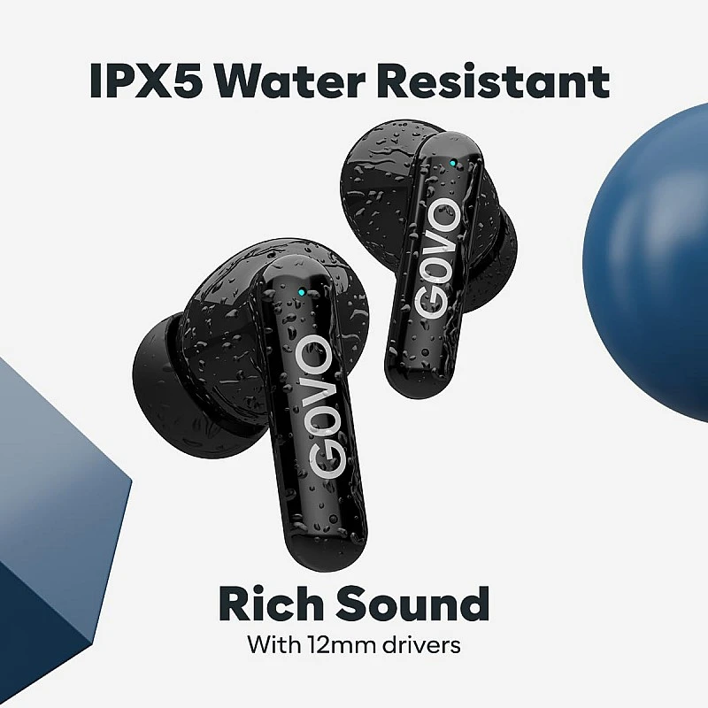 GOVO GoBuds 445 Wireless Earbuds: with 72H Playtime, Quad Mic ENC, Rapid Charge (5 mins charge= 120 mins playtime), Low Latency Mode, 12mm Drivers, Bluetooth v5.3,Smart Touch Controls (Platinum Black) GOVO GoBuds 445 Wireless Earbuds: with 72H Playtime, Quad Mic ENC, Rapid Charge (5 mins charge= 120 mins playtime), Low Latency Mode, 12mm Drivers, Bluetooth v5.3,Smart Touch Controls (Platinum Black)